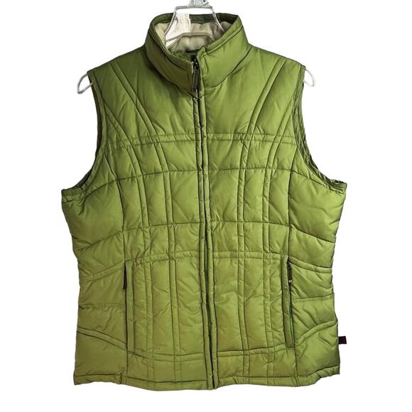 Woolrich Quilted Outerwear Puffer Vest Women's Medium Light Green Full Zip - Picture 1 of 7